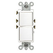 5634-W Decora Dual Grounding Combination Switch, 15 A, 120/277 V AC, 1 Poles