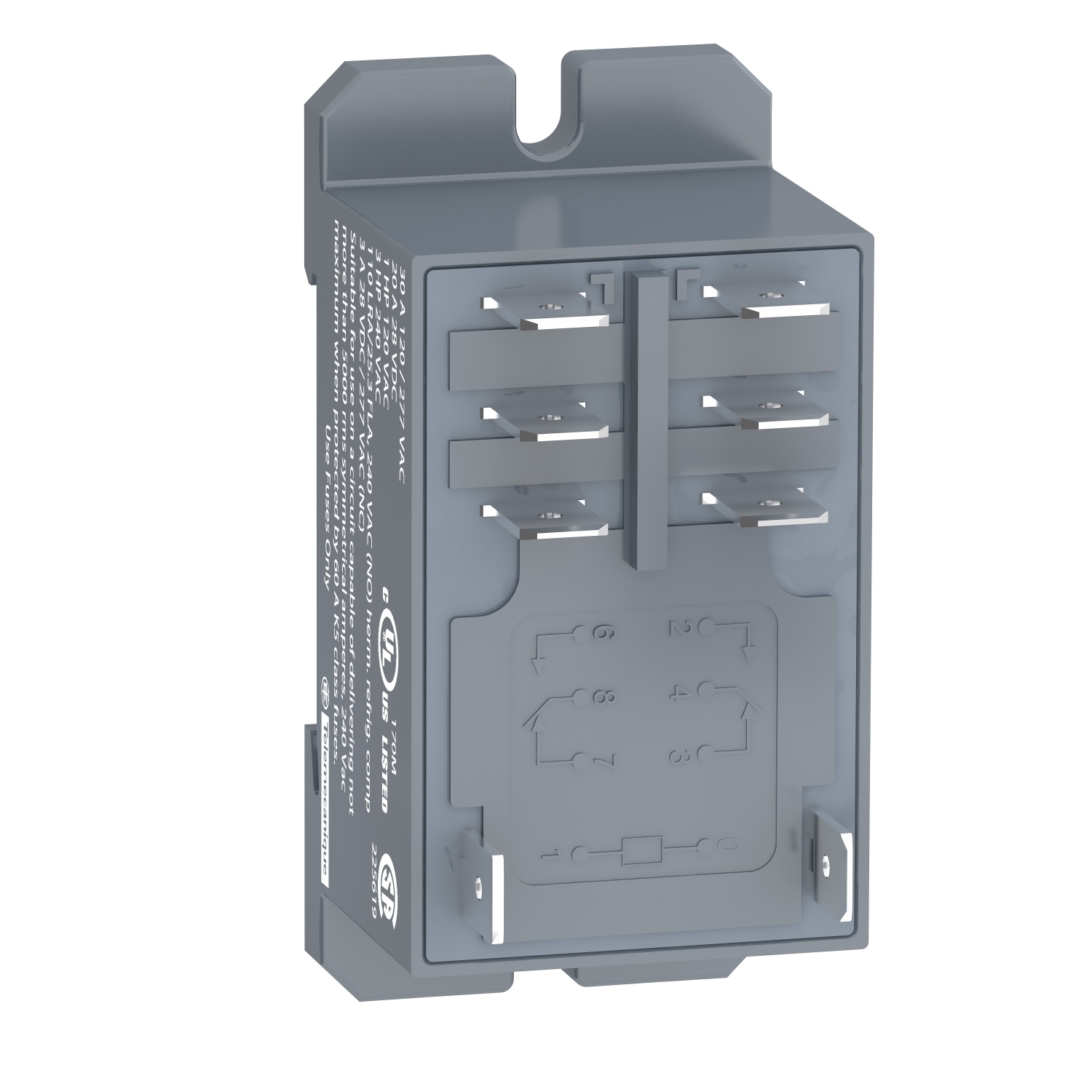 RPF2BF7 Zelio Power Relay, 30 A, 1NO-1NC 1 Form A/1 Form B DPDT Contact, 120 V AC V Coil