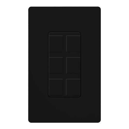 CA-6PF-BL Claro 6-Port Frame, Field Customizable, Fits Decorator-Style Wall Plates, Black