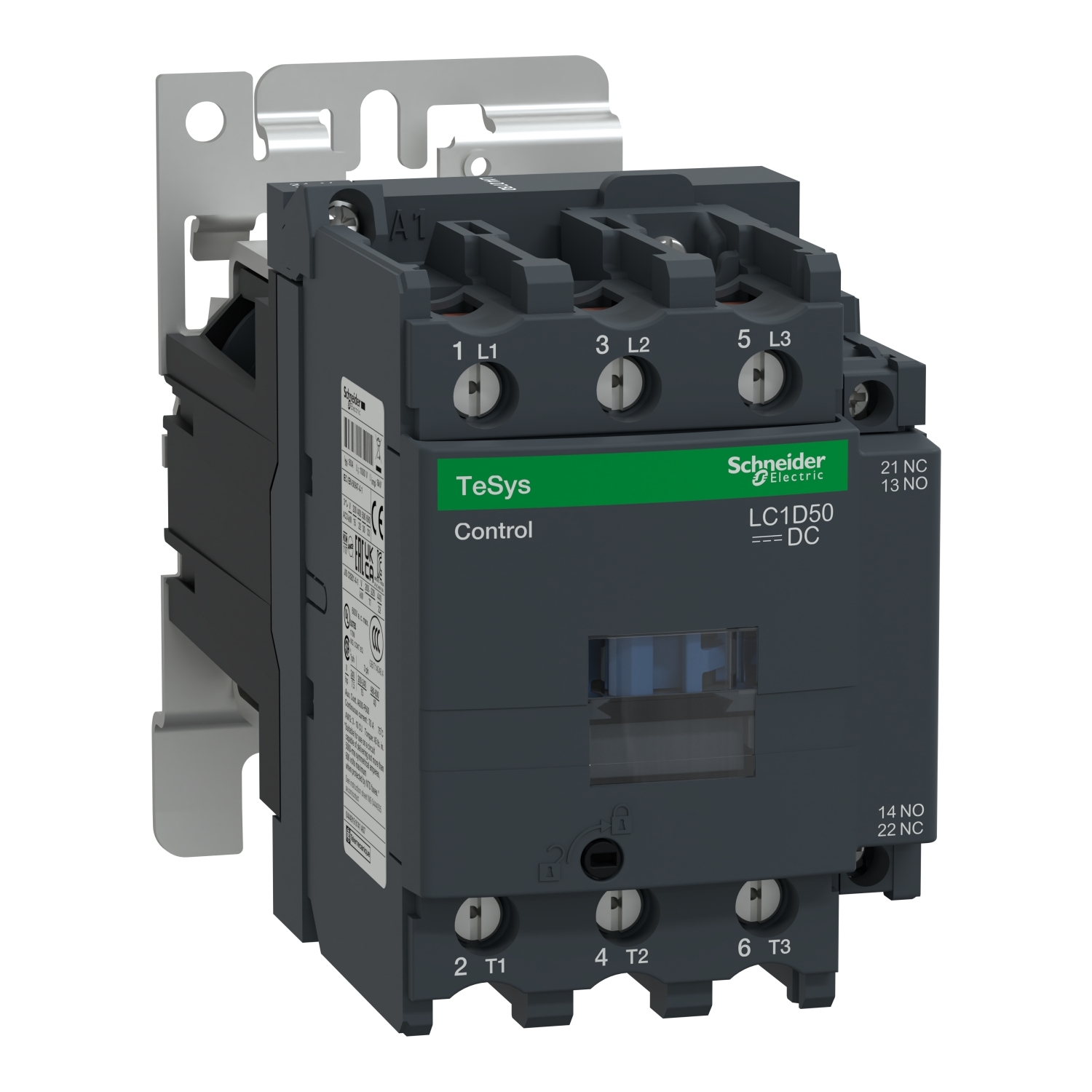 LC1D50BD TeSys D LC1D Contactor, 24 VDC V Coil, 50/80 A, 3NO Contact, 3 Poles