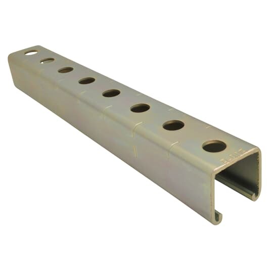 A1200KO-10 Superstrut A Series Channel, 10 ft L 1-5/8 in W 1-5/8 in D 12 ga THK, Steel, GoldGalv, Domestic