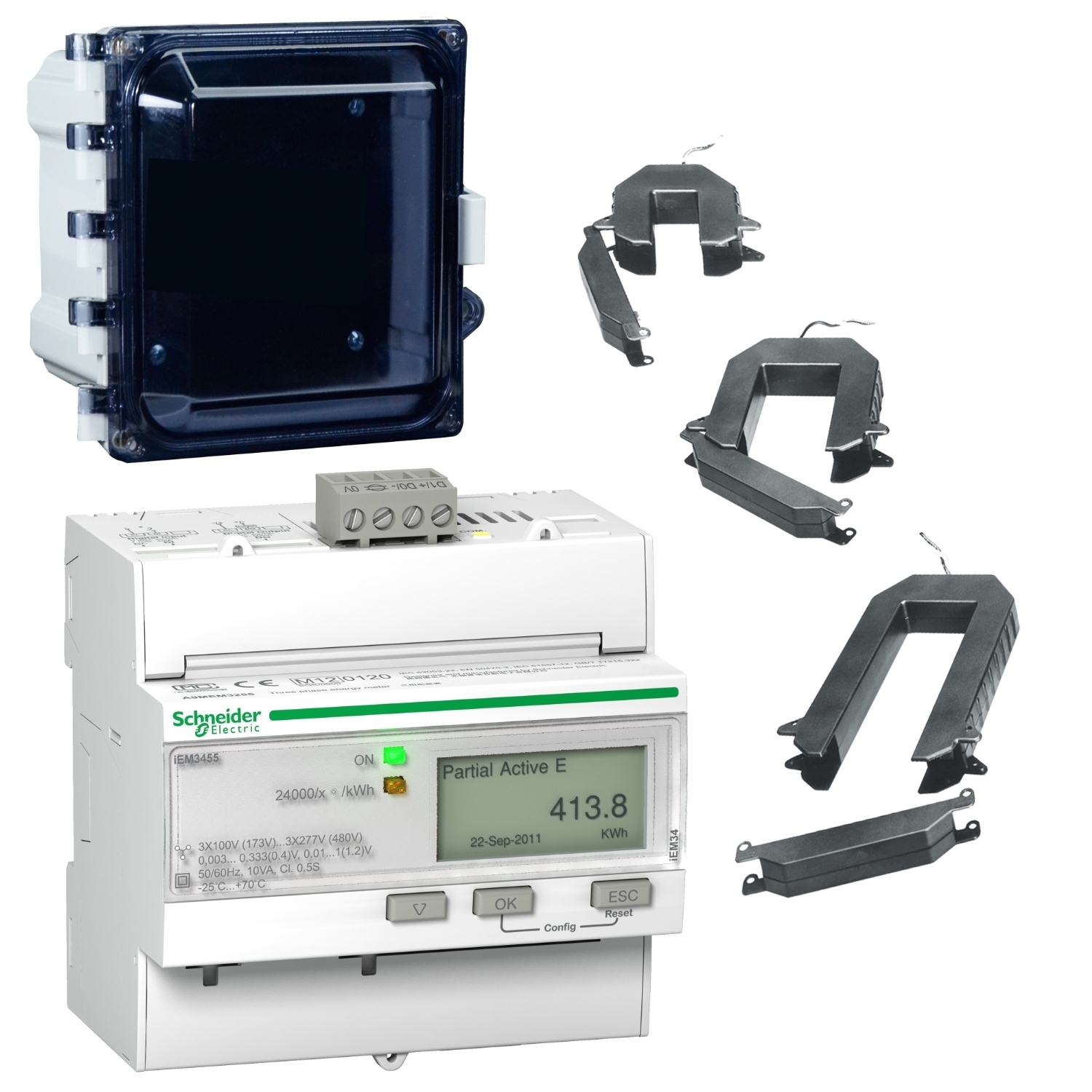 EMKA934553L002014X Electronic Energy Meter Kit, 200 A, LCD Display
