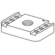 N627WOZN Channel Nut, For Use With B62 and B72 Series Mini Channel, 0.15 in THK, #10-32 Thread, Steel