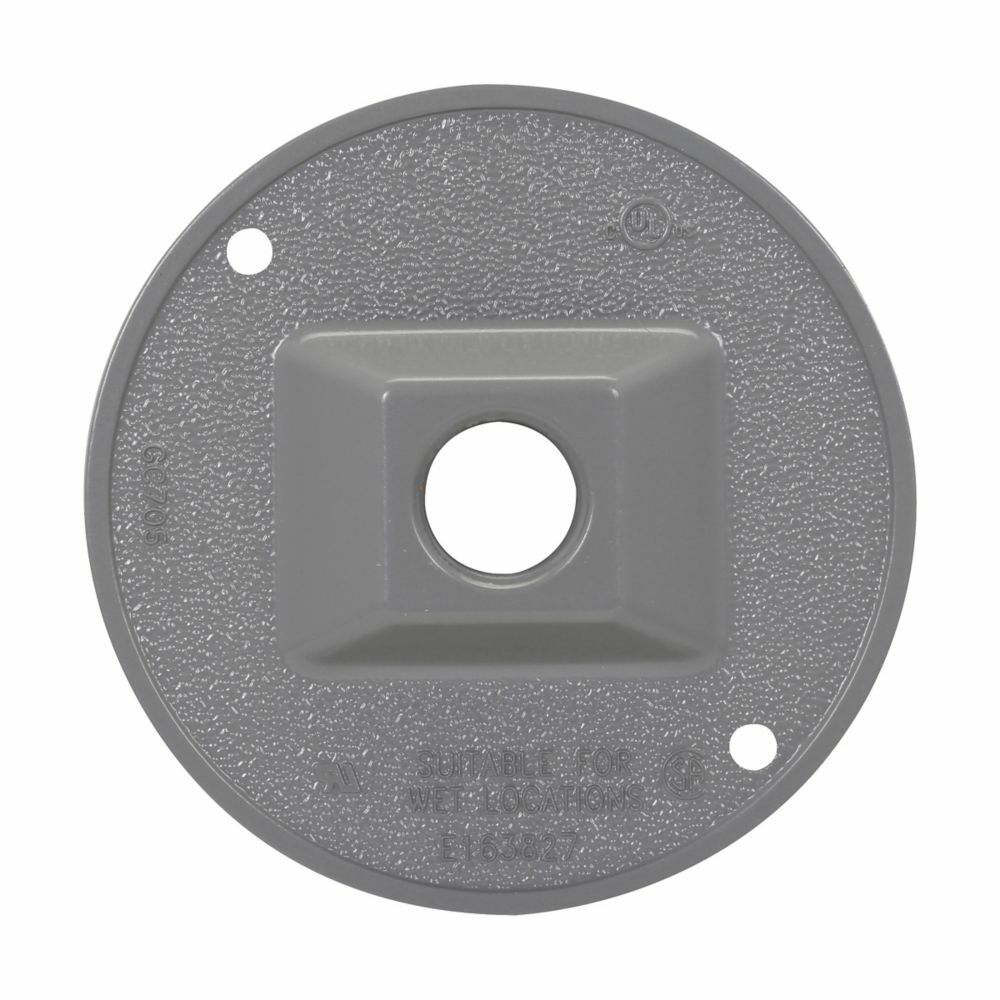 TP7302 Weatherproof Outlet Lamp Holder Cover, 4-1/2 in Dia, 9/16 in D, Die-Cast Aluminum
