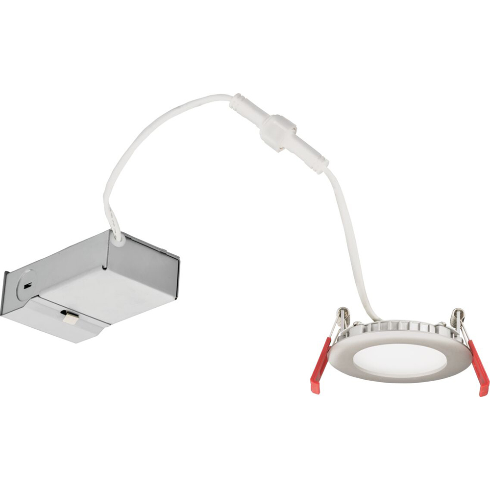 WF3 LED 30K BN M6 Dimmable Wafer Thin Recessed Downlight, LED Lamp, 12 W Fixture, 120 VAC, Aluminum Housing