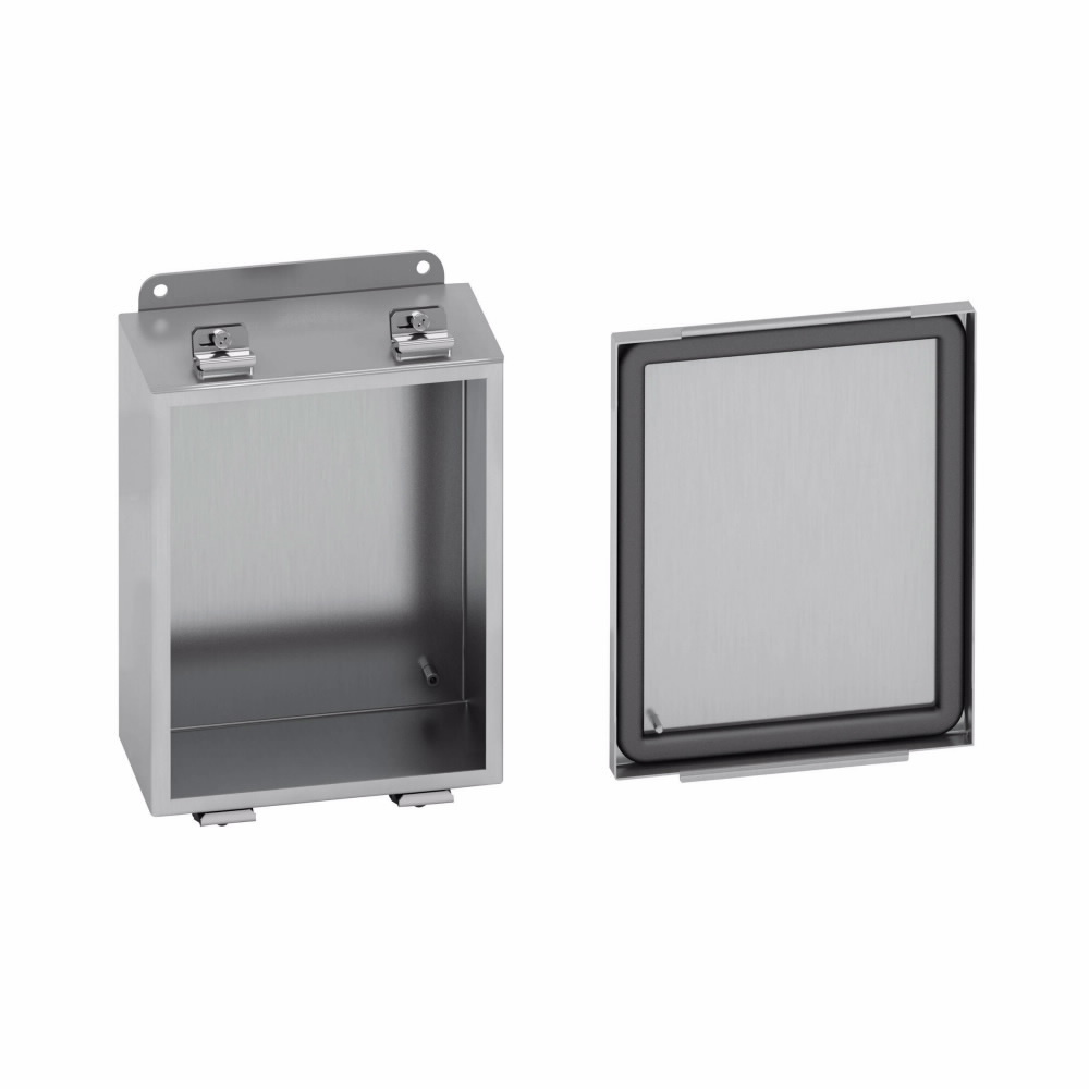 884-4XSLC 1-Door JIC Enclosure, 8 in W x 4 in D x 8 in H, NEMA 4X NEMA Rating, 304 Stainless Steel
