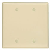 80525-I Midway Size Blank Wall Plate, 2 Gangs, 4.94 in W x 4.875 in H, Thermoset Plastic, Ivory