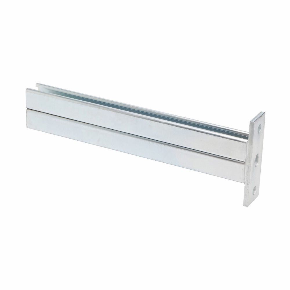 B297-24HDG B297 Cantilever Double Channel Bracket, 2 Holes, 24 in L x 2 in W x 3/8 in THK, Steel