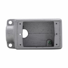 FSLA1 Condulet 1-Entry Back Feed Shallow Device Box With Mounting Lug And Ground Screw, 1/2 in Trade, 1 Gang, Feraloy Iron Alloy, Aluminum Acrylic Painted/Electro-Galvanized