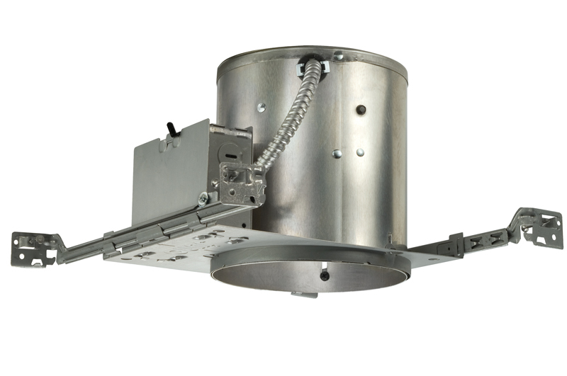 IC22 W G Adjustable New Construction Round Downlight Housing With Trim, Push-In Electrical Connector, Pre-Installed Air-Loc Gasket, Incandescent Lamp, Insulated Insulation, 120 V AC, 6-7/8 in Ceiling Opening, Aluminum Housing
