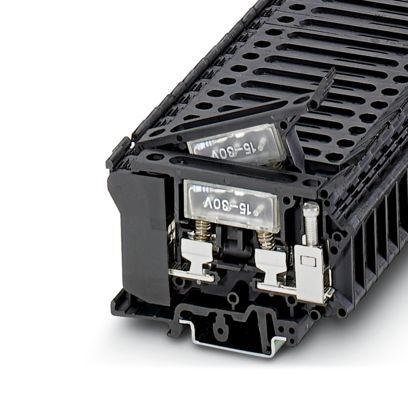 3004265 Fuse Modular Terminal Block, 24 V AC, 10 A, 26 to 8 AWG Wire, 2 Poles, DIN Rail Mount