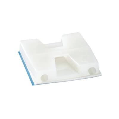 TC5342A Ty-Rap Cable Tie Mounting Base, 2-Way, Self-Adhesive Mount, 0.19 in W Tie, Nylon/Polyamide 6.6, Natural
