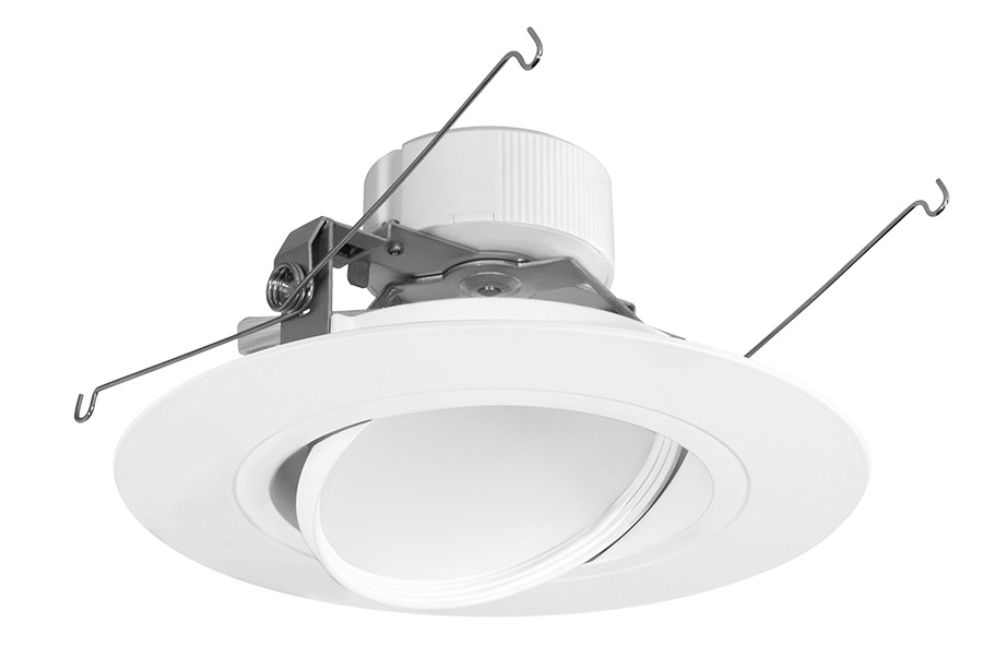 DLED6AR14Y 6 in Adjustable Round Retrofit Downlight, 13 W Fixture, 120 V AC, Die Cast Aluminum Housing