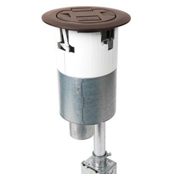 4ATCP2RBZ Evolution 4AT Dual Service Pre-Wired Recessed Poke-Through Assembly With Surface Style Cover, 4 in Hole, 2 Gangs, 5-1/2 in Cover, 24.5 cu-in Capacity, Plastic/Steel