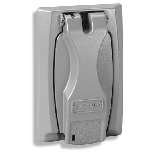 DCCU-WH Red Dot Universal Flip-Lid Weatherproof Receptacle Cover, Die Cast Zinc