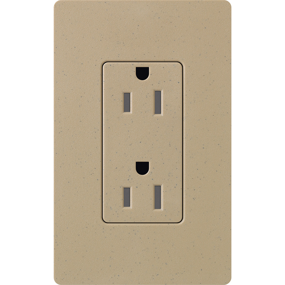 SCRS-15-TR-MS Duplex Tamper-Resistant Straight Blade Receptacle, 125 VAC, 15 A, Mocha Stone