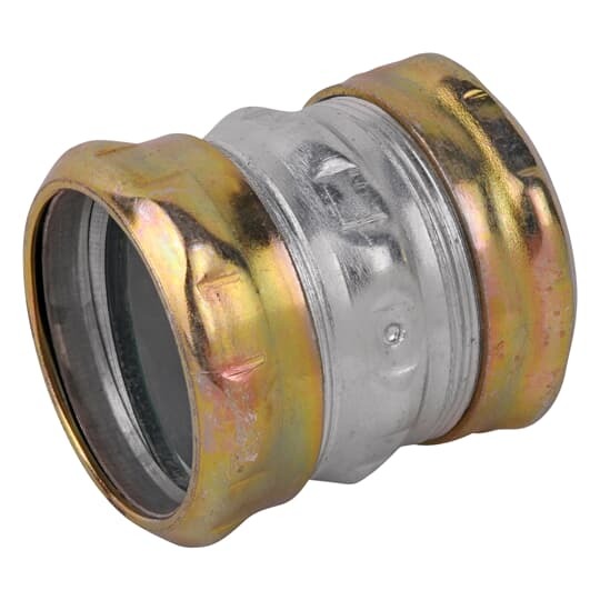TK118A-RT Steel City Raintight Thinwall Compression Coupling, 3 in, For Use With EMT Conduit, Steel, Zinc Plated