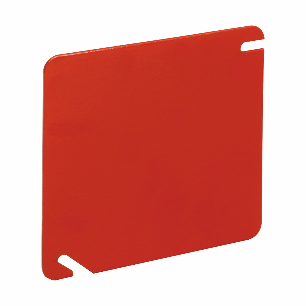TP472RED TP Series Blank Flat Cover, Steel, 4 in H x 4 in W x 1/16 in D