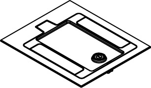 RFB119CTCAL Carpet Cover Assembly With Insert Top, 12-1/2 in L x 10-11/16 in W, Aluminum