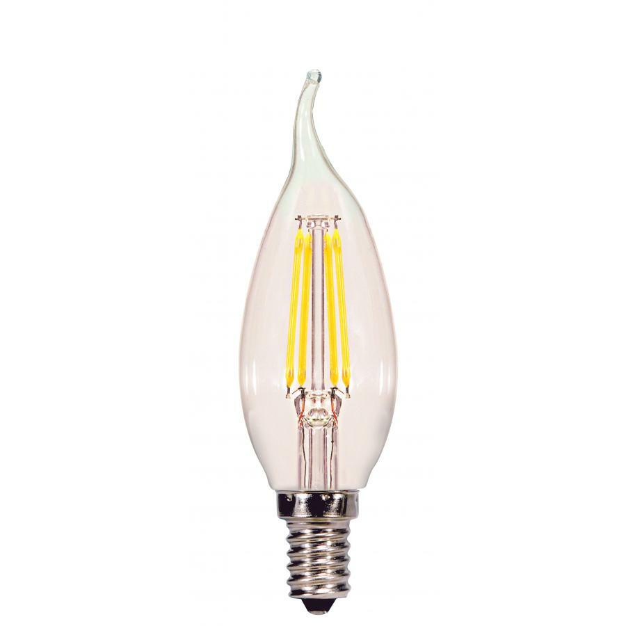 S29923 Dimmable Filament LED Lamp, 4 W, 40 W Incandescent Equivalent, E12 Lamp, CA11 Shape, 350 Lumens