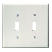 80509-T Midway Size Traditional Wall Plate, 2 Gangs, 4.94 in W x 4.875 in H, Thermoset, Light Almond