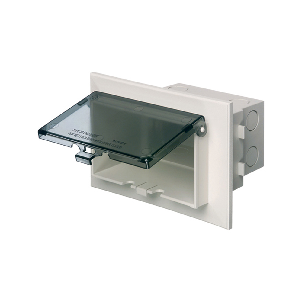 DBHB1C InBox DB Series 1-Piece Low Profile Recessed Electrical Box, Plastic, 22 cu-in Capacity, 1 Gang, 1 Outlet, 4.934 in L x 7.186 in W x 5.159 in D