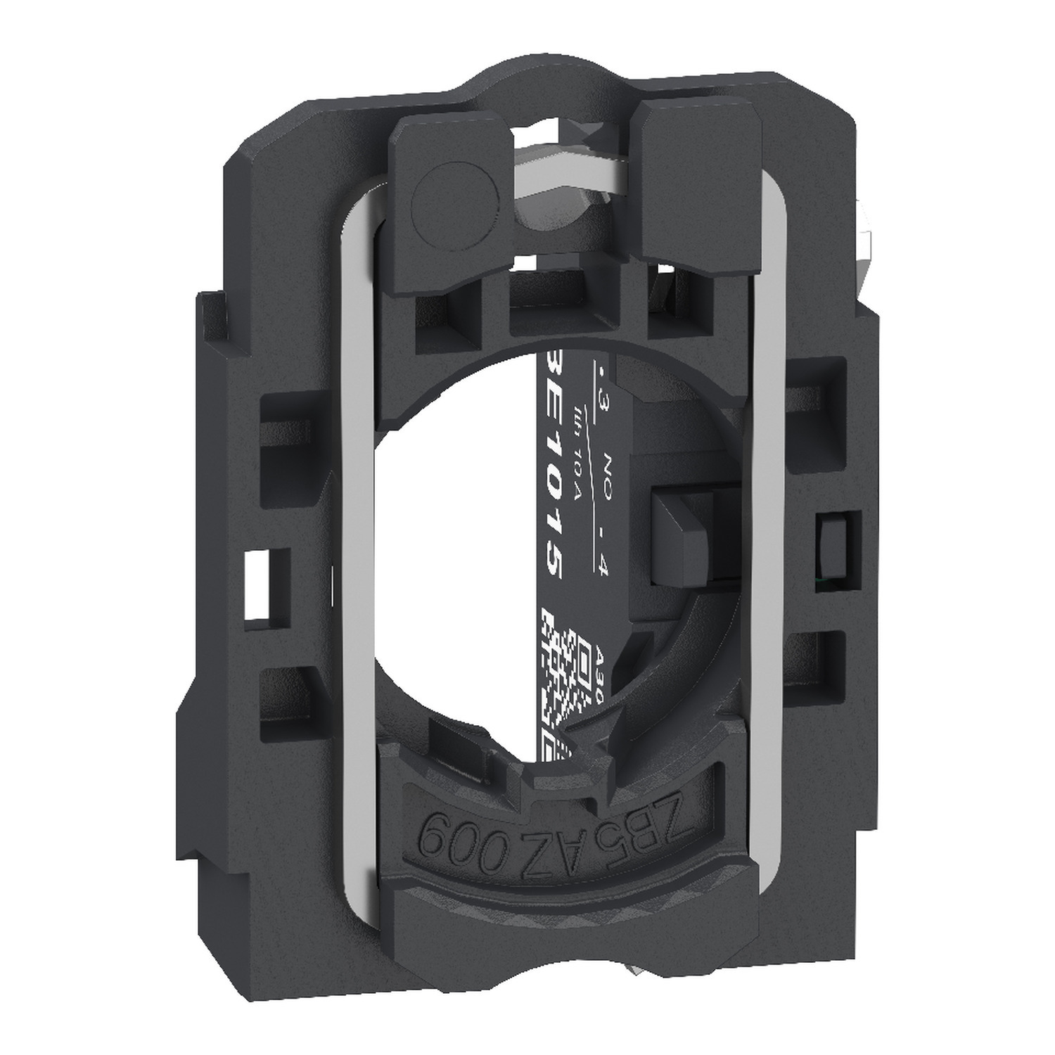 ZB5AZ1015 Harmony Contact Assembly With Body/Fixing Collar, 22 mm, 1NO Contact, 10 A at 600 V AC Contact, Silver Alloy Contact