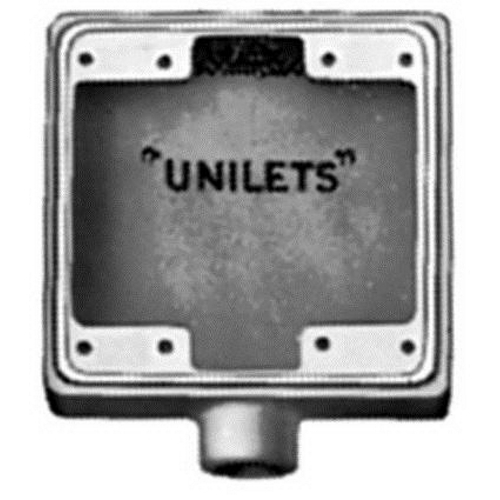 FD2100 Unilets Type FD Deep Heavy Duty Device Box With Internal Ground Screw, Malleable Iron, 45 cu-in Capacity, 2 Gangs, 1 Outlets, 1 Knockouts, 4.63 in H x 4.63 in W x 2.69 in D