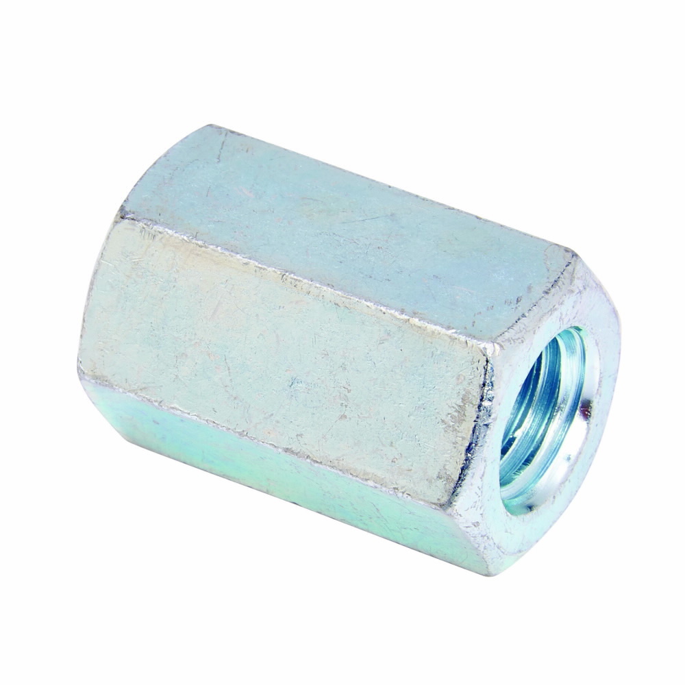 B656-3/8X1/4ZN Reducer Rod Coupling, 3/8-16 to 1/4-20, Steel, Zinc Plated