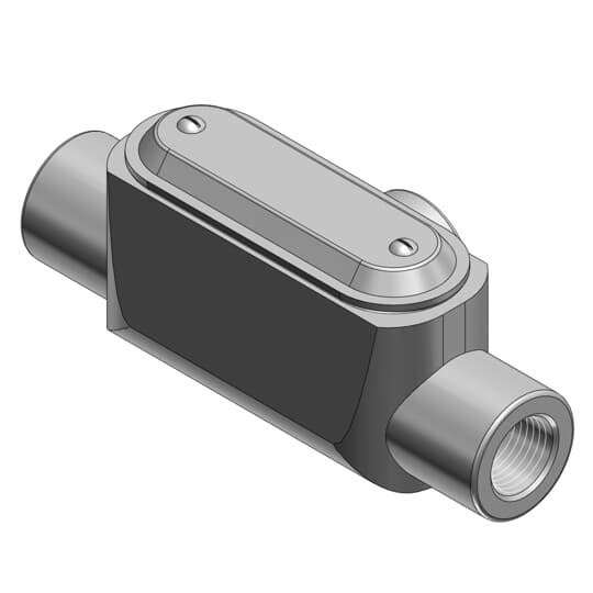 T27CG-TB T&B BlueKote Type T Pre-Assembled Conduit Body With Cover, Gasket, 3/4 in Hub, Form 7 Form, 9.1 cu-in Capacity, Iron, Epoxy Powder Coated/Zinc Plated