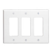 80611-T Decora Midway Size Wall Plate, 3 Gangs, 6.75 in W x 4.88 in H, Thermoset, Light Almond