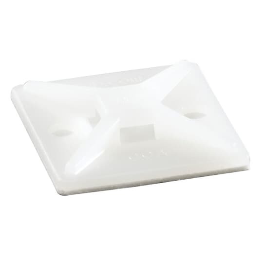 TC345A Ty-Rap Cable Tie Mounting Base, 4-Way, Self-Adhesive Mount, 0.19 in W Tie, Nylon/Polyamide 6.6, Natural