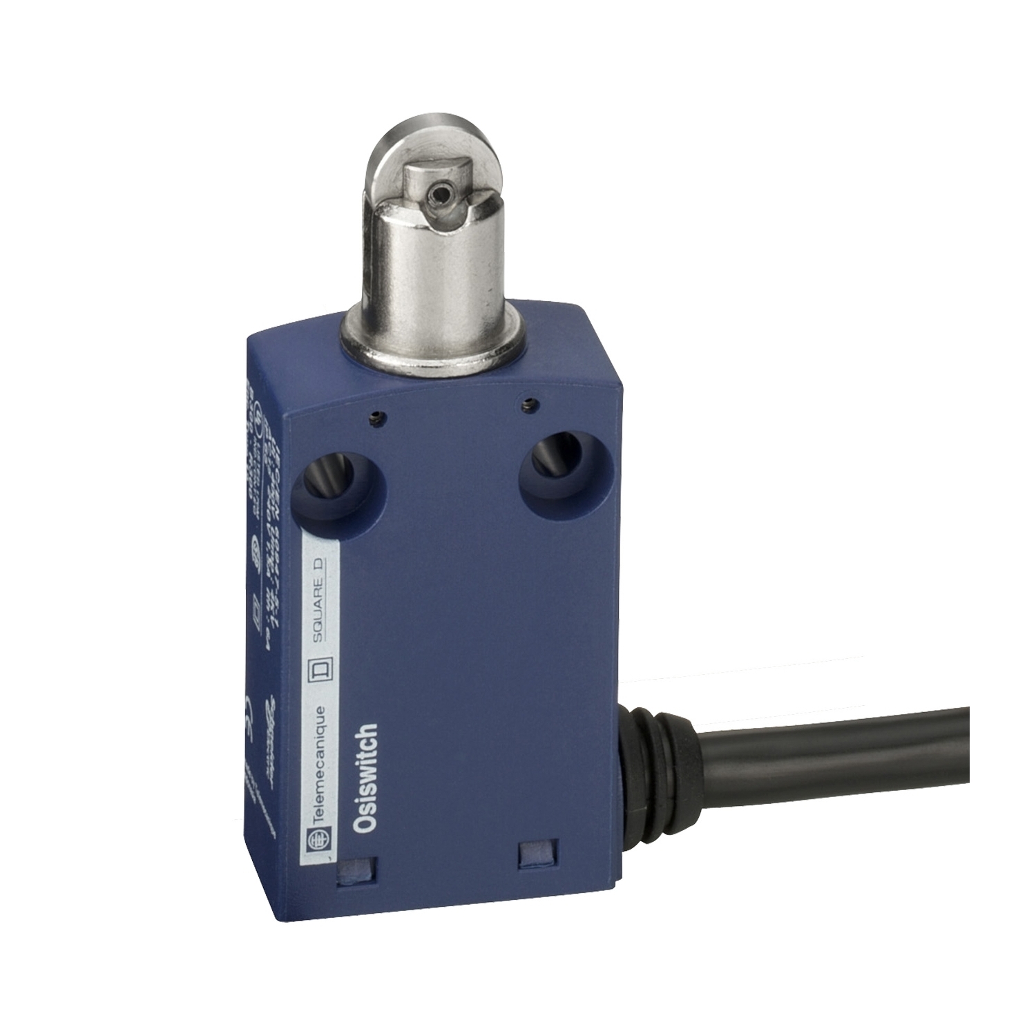 XCMN2102L1 OsiSense Fixed Standard Plunger Actuated Limit Switch, 240 VAC, 250 VDC, 6 A, Roller Plunger Spring Return Actuator, 1NO-1NC Contact, 2 Poles