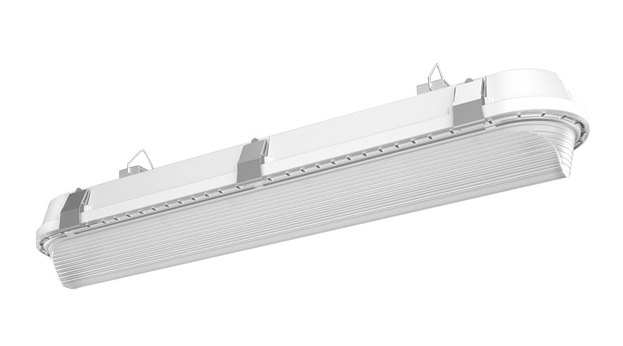 SHARK2-18NW/D10 Dimmable Enclosed Gasketed Linear Washdown, 18 W Fixture, 120 to 277 VAC, White Housing