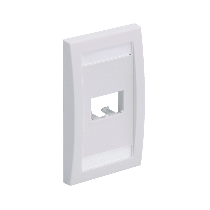 CFPE2IWY Mini-Com PanNet Executive Series Flat Vertical Faceplate, 1 Gangs, 2 Ports, Mini-Com Module, Fastened Mount, ABS