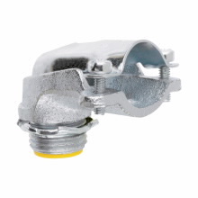 1747 Insulated Clamp Connector, 4 in Trade, 4-19/32 in Cable Openings, For Use With Flexible Metal Conduit, Malleable Iron, Zinc Plated