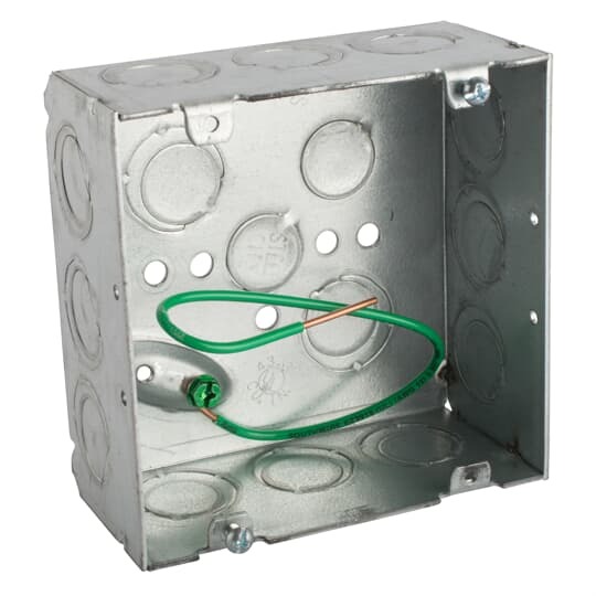 721711234EP eFab Outlet Box, Steel, 42 cu-in Capacity, (1) Outlets, (11) Knockouts, 4-11/16 in H x 4-11/16 in W x 2-1/8 in D
