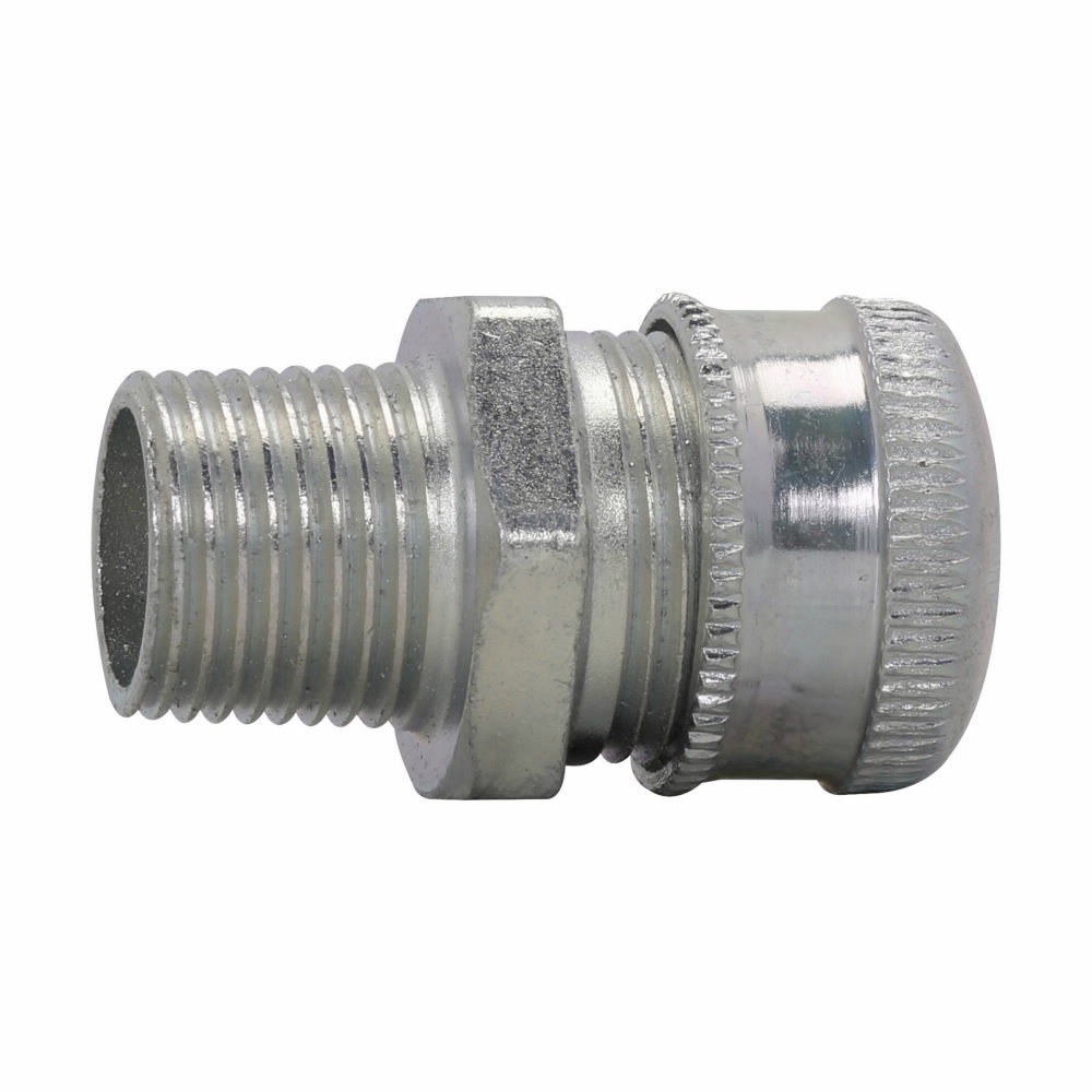 CGFP6913 Form E Straight Cable Gland Connector, 2 in Trade, 1-3/8 to 1-5/8 in Cable Openings, Feraloy Iron Alloy, Electro-Galvanized/Aluminum Acrylic Painted