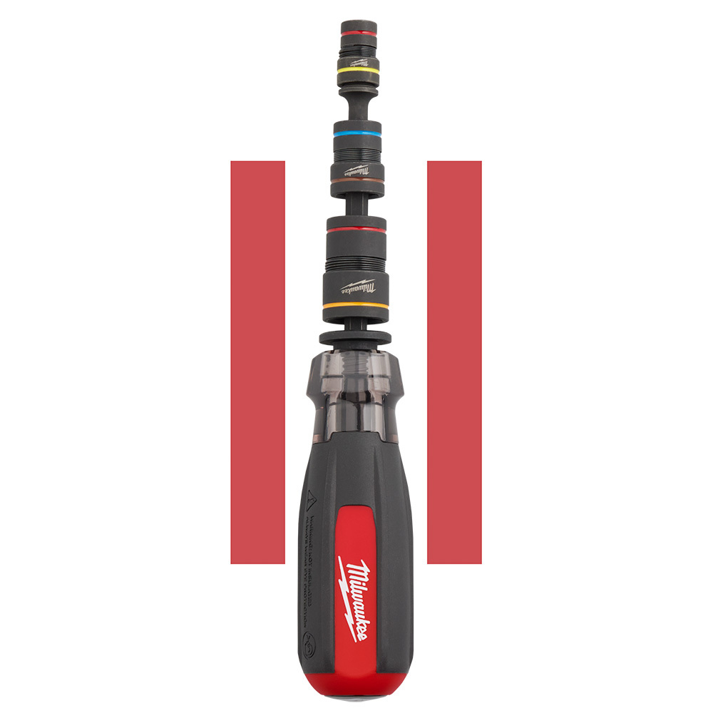 48-22-2921 6 in 1 Multi-Nut Driver, Hex Shank, Red/Black Cushion Grip Handle, Chrome Plated