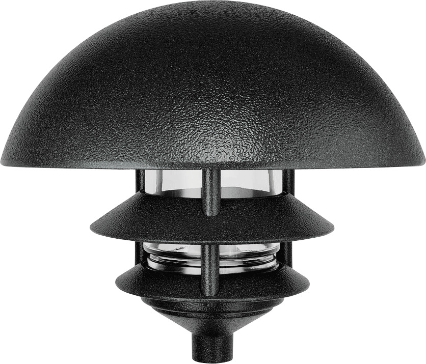 LLD3B 3-Tier HID Dome Top Landscape Lawn Light,) A19 Lamp, 120 V AC, Black Housing