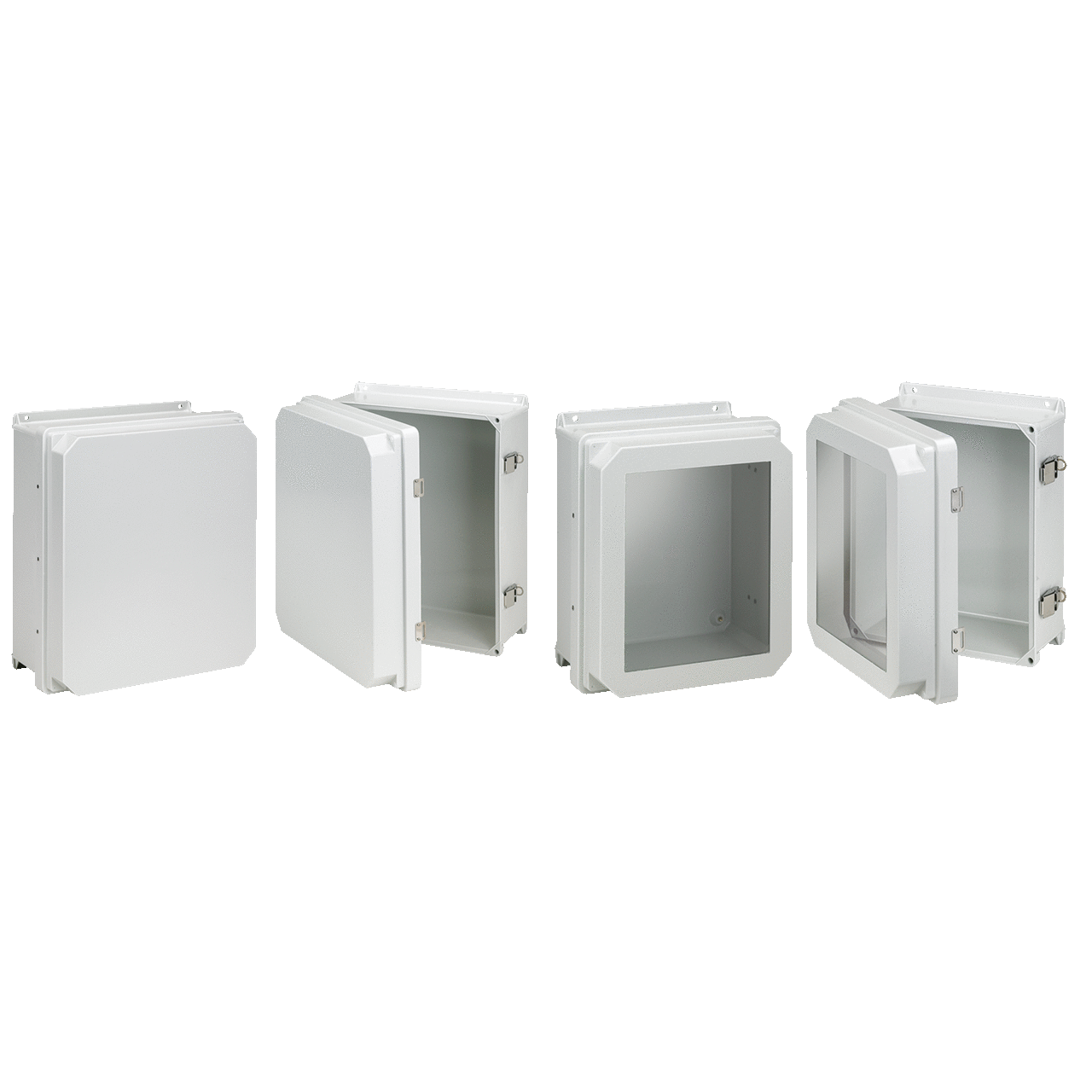 RHJ1816HWPL2LG HJ Series Enclosure, 19.32 in L x 17.31 in W x 11.07 in D, NEMA 4X/IP66 NEMA Rating, Fiberglass