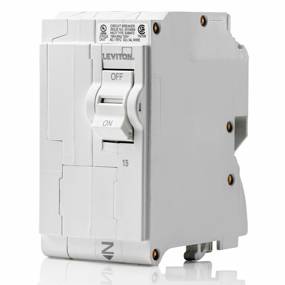 LB215 Basic Standard Branch Circuit Breaker, 120/240 VAC, 15 A, 10 kA Interrupt, 2 Poles