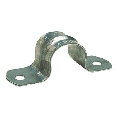 TS-902 Steel City 2-Hole Conduit Strap, 3/4 in, For Use With EMT Conduit, Steel, Zinc Plated