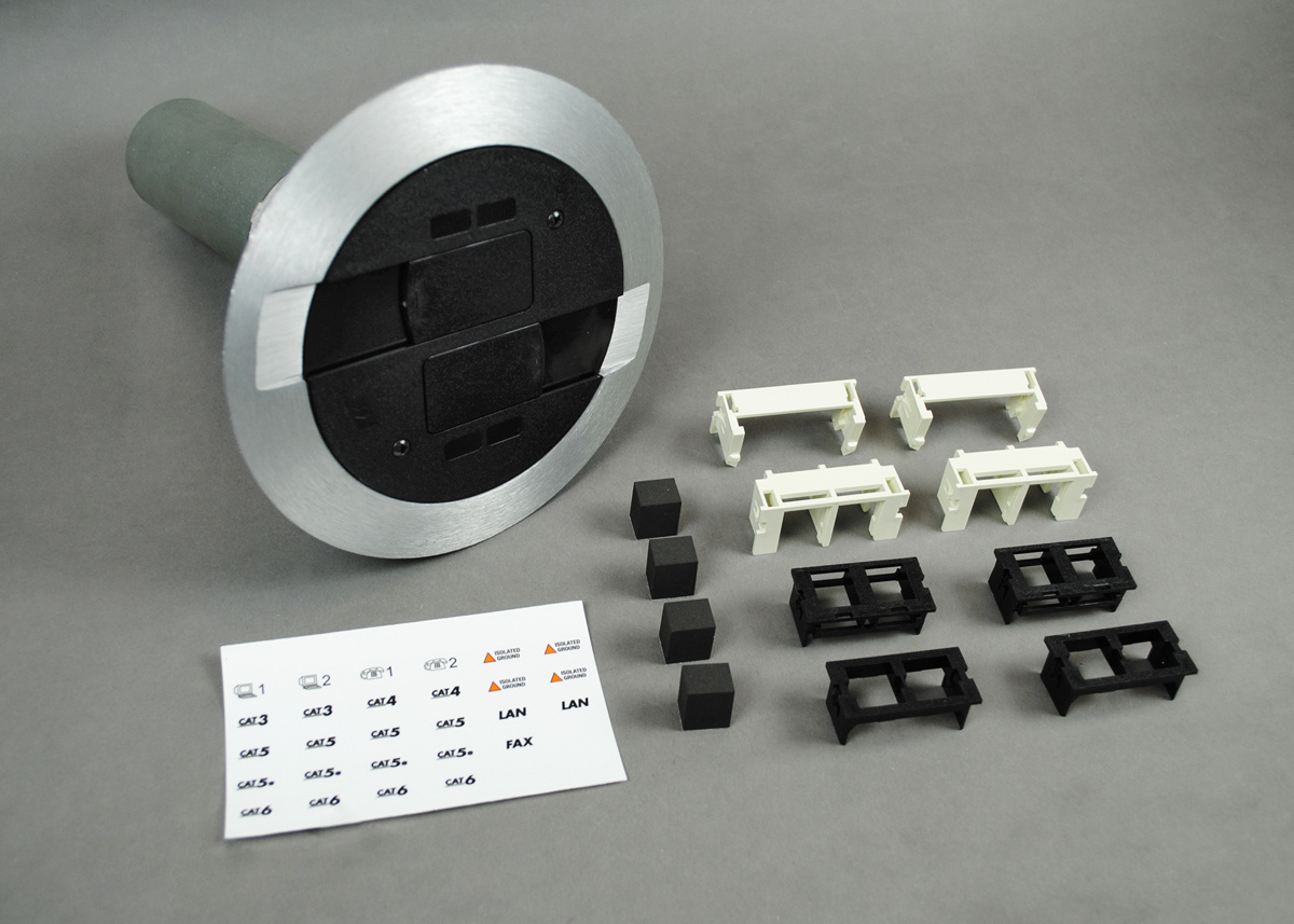 RC9AMDTCBS RC9AMD Single Service Poke-Through Assembled Unit With Scrub Water Gasket, 3 in Hole, 2 Gangs, 7 in Cover, Steel