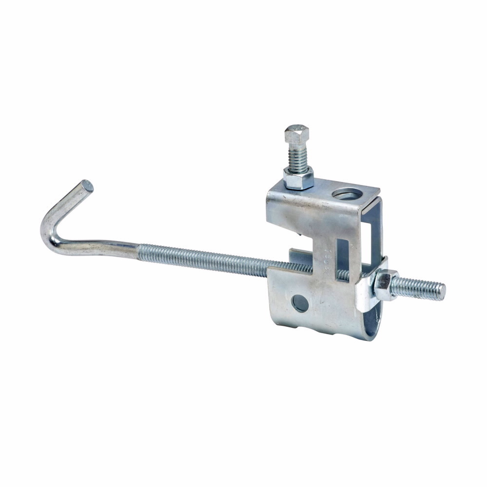 B751-J4-3/8ZN B751 Beam Clamp, 3 to 6 in W x 3/4 in THK Flange, 78 lb Load, Carbon Steel
