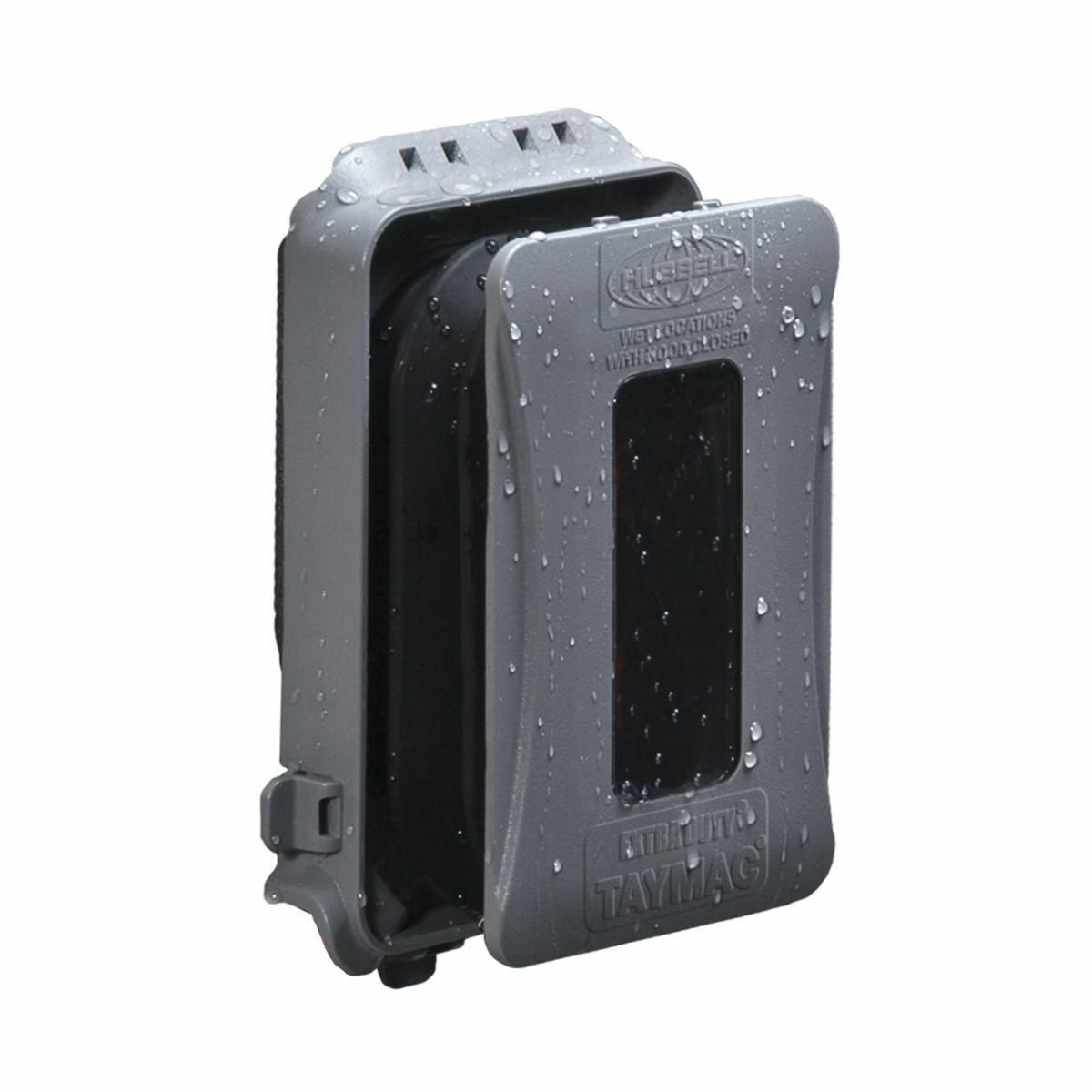 ML500G 16-in-1 Configuration Extra Duty Expandable Flat Non-Metallic Weatherproof While-In-Use Cover, 5.73 in L x 3.61 in W x 1 to 3-1/2 in D, GFCI Device Cover, Neoprene Rubber/Polycarbonate