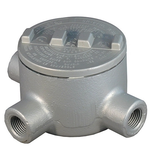 Type T Conduit Body, 1/2 inch, Malleable Iron, Zinc Electroplated