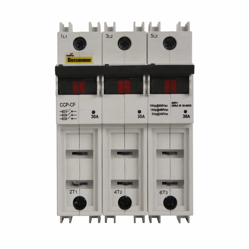 CCP-3-30CF Compact Circuit Protector, 600 VAC/125 VDC, 30 A, 3 Poles, CUBEFuse Class J Fuse, 18 to 6 AWG Wire