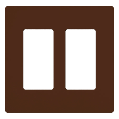 SC-2-SI Diva Satin Colors Designer Style Screwless Standard Wall Plate, 2 Gangs, 4.75 in W x 4.69 in H, Plastic, Sienna