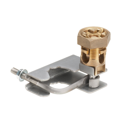 GPQC10-1/0 StructuredGround Pedestal Grounding Clamp, 7/8 in, 1 in, 1-1/8 in Rod, 6 to 1/0 AWG Conductor, Electrolytic Bronze